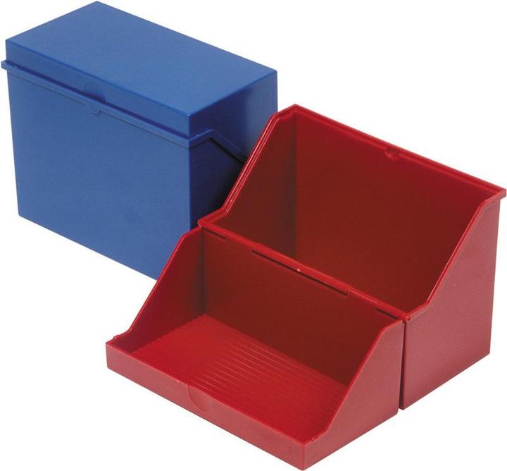 Produktbild Helit Klein-Karteikasten A6 quer, rot, unbestückt aus Polystyrol, für ca. 400 Karten