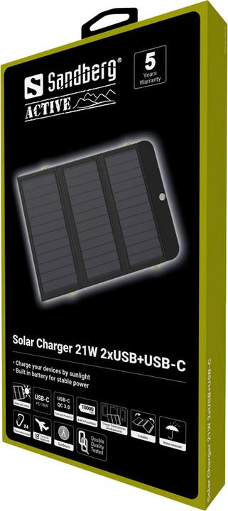 Produktbild Sandberg Solar Charger (6000 mAh, 21 W, 22.20 Wh)