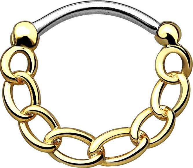 Star Piercing Septum Kette vergoldet (Messing, Chirurgenstahl 316L)