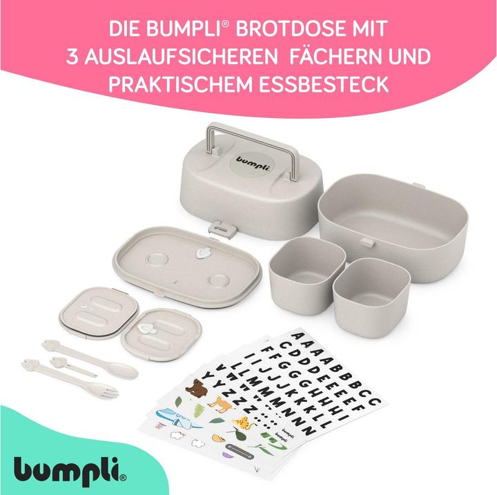 Produktbild Bumpli Lunchbox mit Sticker Set Beige