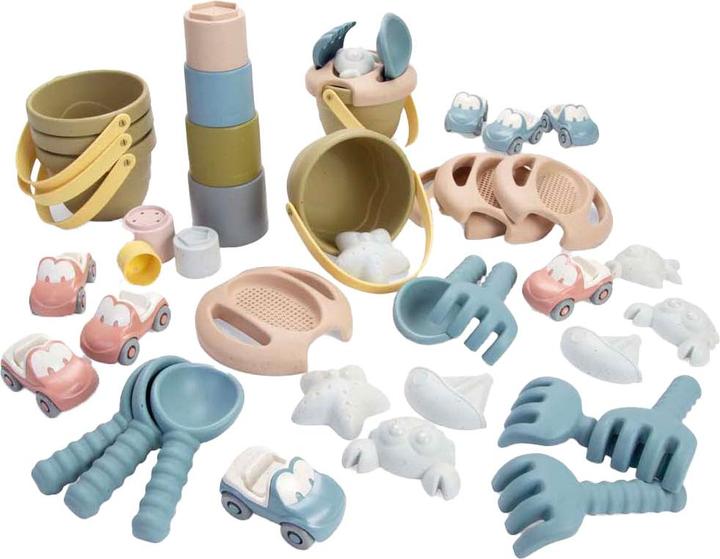 Actual product image dantoy tiny organic sand bucket set, kindergarten, 43-pcs