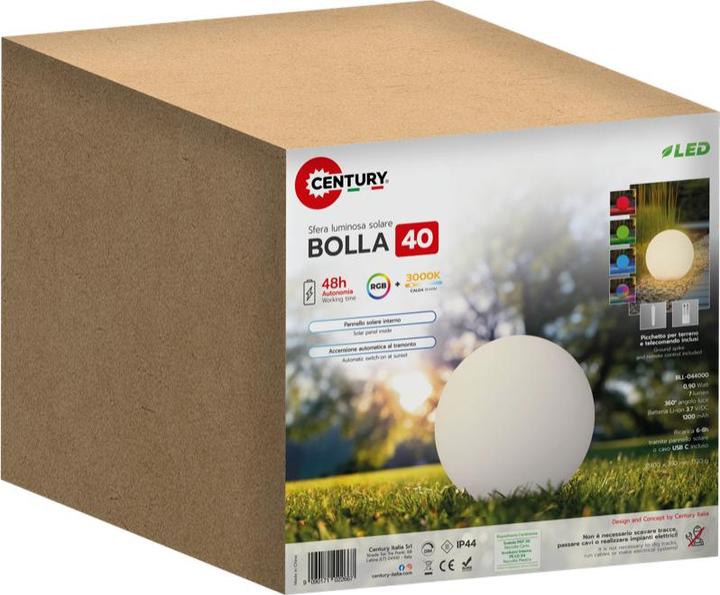 Image du produit Century Lampe solaire à LED BOLLA 0,4W RGB Dimm. IP44 petit (3 lm, IP44)