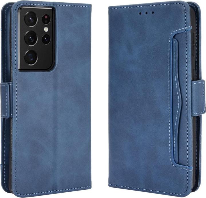 Actual product image Cover-Discount Galaxy S21 Ultra - Case with many card slots blue (Samsung Galaxy S21 Ultra)