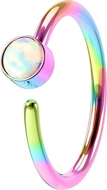 Immagine prodotto Star Piercing Anello Micro Piercing colorato con Opale bianco (Acciaio chirurgico 316L, senza ottone)