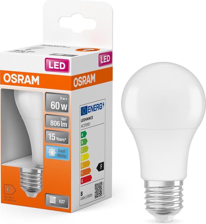 Produktbild Osram Led Star Classic A (E27, 8.50 W, 806 lm, 1 x, F)