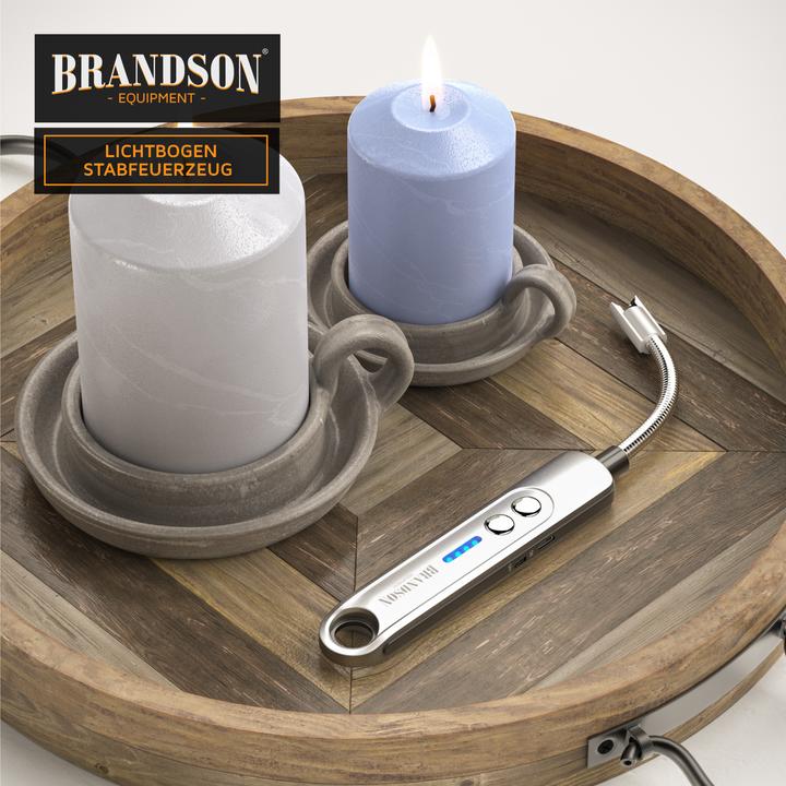 Produktbild Brandson Stabfeuerzeug Lichtbogen Feuerzeug elektrisch, USB aufladbar, Kerzenanzünder für Kerze, Grill, Kamin