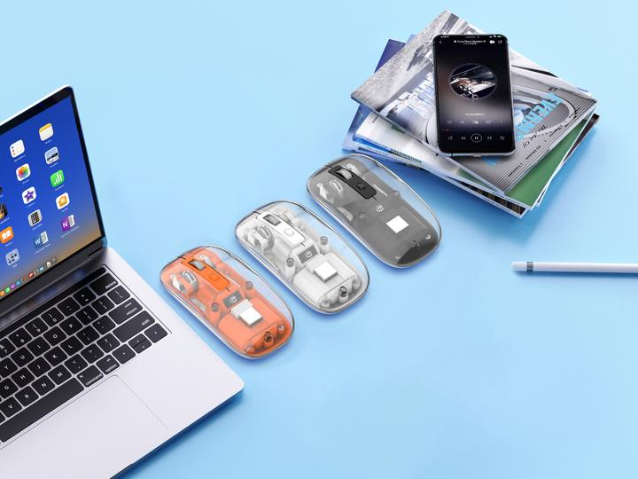 Immagine prodotto Manhattan Mouse MH trasparente 4D, bianco (Senza fili)