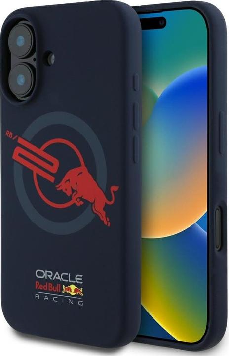 Immagine prodotto Red Bull Case HC Silicone ORBR20 Logo Red Lining to iPhone 16 MagSafe navy blue (Apple iPhone 16)