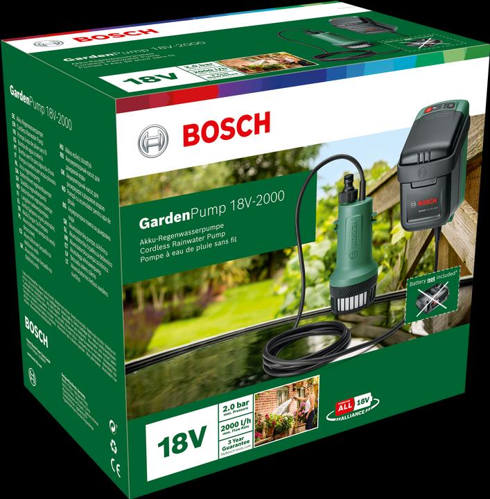 Produktbild Bosch Home & Garden GardenPump 18V-2000 (Gartenpumpe)