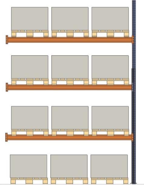 Image du produit Rayonnage à palettes d’appointProfondeur 1100 mm