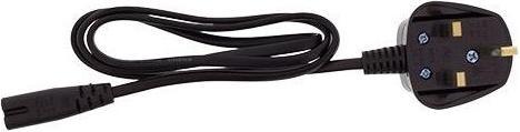 Actual product image EFB Elektronik EFB power cable UK BS1363A-C7 180°,black,1.8m,2x0.75mm (EK498.1,8) (1.80 m)