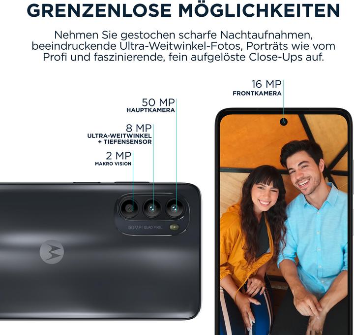 Immagine prodotto Motorola Moto G52 (128 GB, Charcoal Grey, 6.60", Doppia SIM Ibrida, 50 Mpx, 4G)
