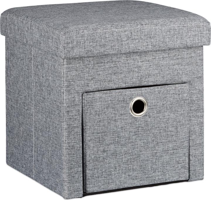 Actual product image Relaxdays Folding Storage Ottoman