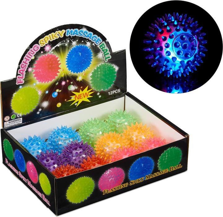Actual product image Relaxdays LED Spiky Ball Set of 12