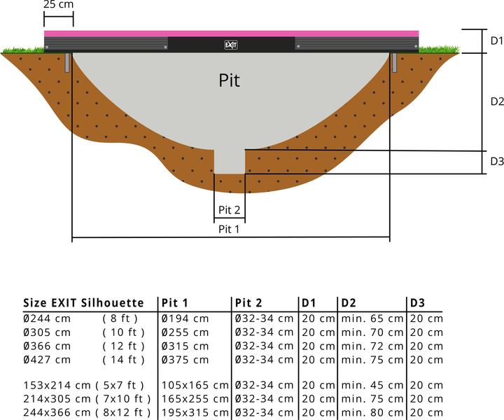 Produktbild Exit Silhouette Ground Rect mit Sicherheitsnetz (273 cm)