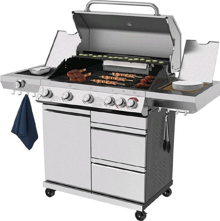 Produktbild Mr. Grill Gasgrill Expert 6 Brenner + Seitenbrenner Edelstahl (25 kW)