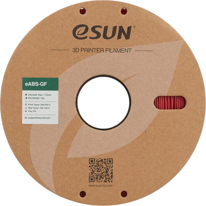 Actual product image eSUN eABS-GF Glass fibre fire brigade red filament 1.75mm 1Kg (ABS, 1.75 mm, 1000 g, Red)