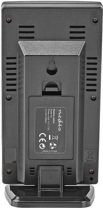 Actual product image Nedis Weather Station - Alarm - Hygrometer - Outdoor Sensor - Black/Silver