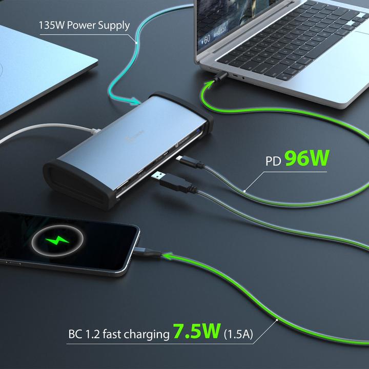 Actual product image j5Create JTD562-FN 8K-Thunderbolt™ 4-Dockingstation - EU, Kabelgebunden, Thunderbolt 4, 96 W, 3,5 mm (Thunderbolt, 3 Ports)