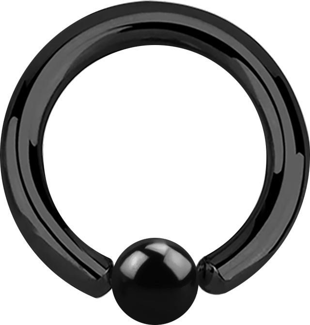 Star Piercing Ball Closure Ring schwarz (ohne Messing, Titan G23)
