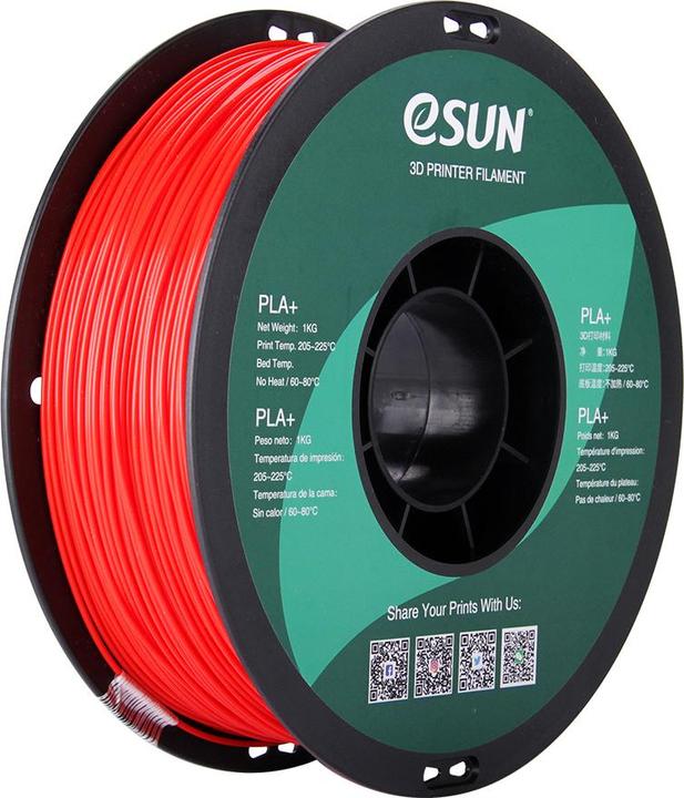 eSUN PLA+ 1.75mm Red 1kg 3D Filament (PLA+, 1.75 mm, 1000 g, Red)
