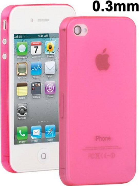 Produktbild König Design Schutzhülle Hard Case Hülle für Handy iPhone 4 & 4S Pink transparent (Apple iPhone 4, LG G4s)