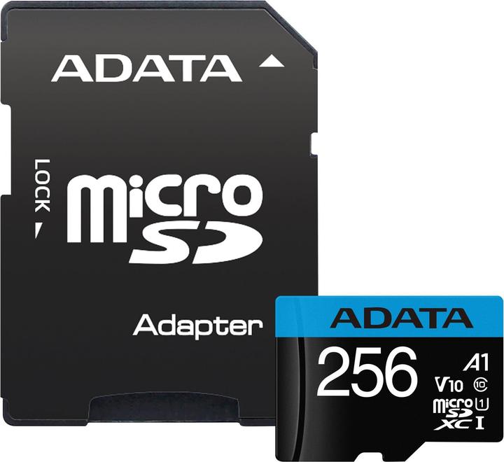 Actual product image Adata Premier Flash memory card (microSDXC to SD adapter included) (256 GB, microSDXC, U1, UHS-I)
