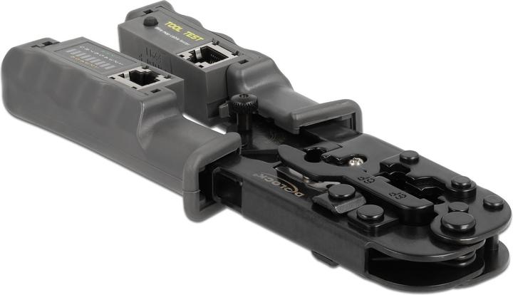 Productafbeelding Delock Krimptang met stripper en netwerktester voor 8P (RJ45), 6P (RJ12/11) of 4P (RJ10) stekkers (190 mm)