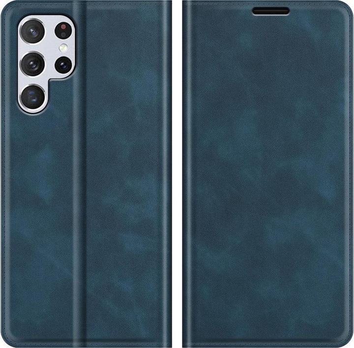 Immagine prodotto Cover-Discount Galaxy S22 Ultra - Silky Stand Flip Case Cover blu scuro (Samsung Galaxy S22 Ultra)