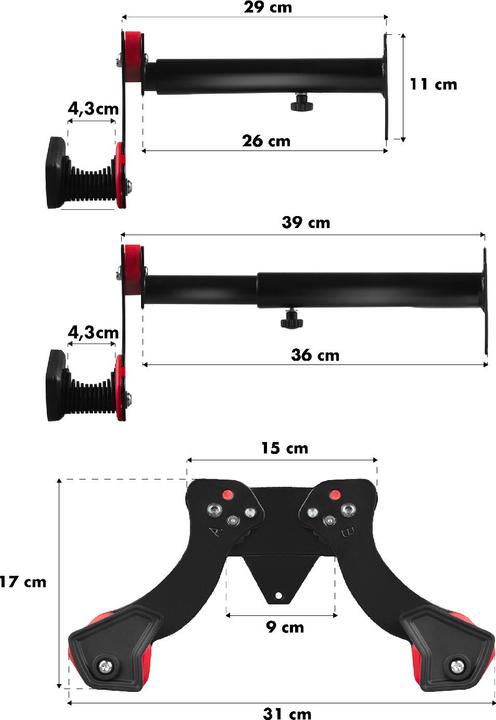 Immagine prodotto Maclean Supporto da parete per bicicletta in acciaio Portata 30 kg MC-449