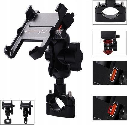 Actual product image FreedConn Motorbike Phone Holder Mc10 + Bm2r Head Tube Attachment