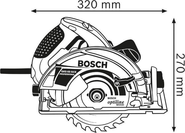 Image du produit Bosch Professional Scie circulaire portative GKS 65 GCE, dans son carton