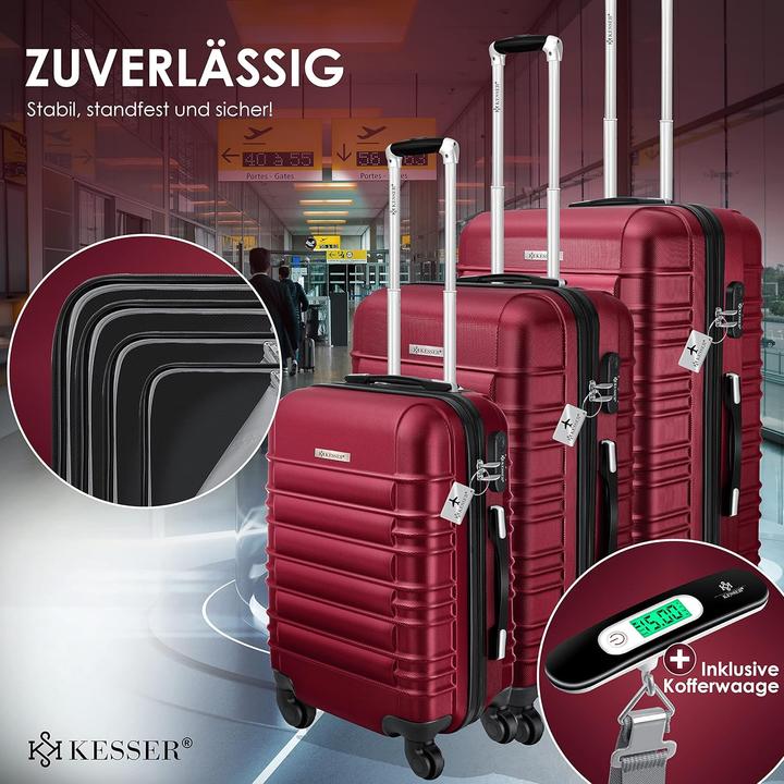 Immagine prodotto Kesser 3tlg. Hartschalenkofferset mit Kofferwaage (120 l, M (50 - 90l), XL (da 115l))