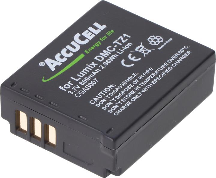 Image du produit AccuCell Akku passend für Panasonic Lumix DMC-TZ1 Akku Panasonic CGA-S007, CGA-S007E, DMW-BCD10