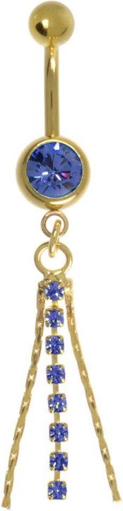 Bijouteria Bauchpiercing (Chirurgenstahl 316L, Kristall, PVD Beschichtung (goldfarbig))
