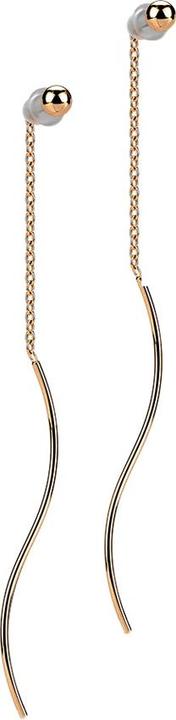 Star Piercing Ohrstecker rosegold Kugel freifallende Kette mit Welle (ohne Messing, Chirurgenstahl 316L)