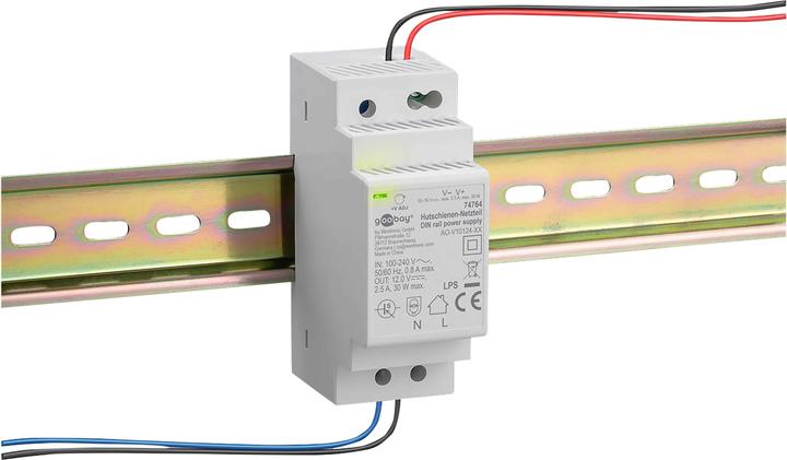 Produktbild Goobay Hutschienen-Netzteil DIN-Rail 12 V DC, 2,5 A, 30 W