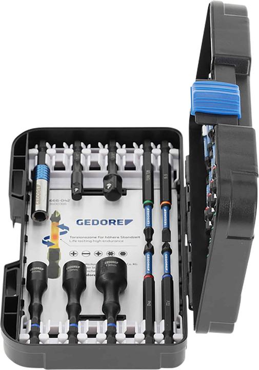 Actual product image Gedore 666-042 Torsion bit set SL+PR+PH+PZ+TX 42 pieces (1/4 inch)