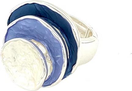 Image du produit Signé Signè Ring Bague femme élastique argenté rhodié One Size Tons bleus No.21 (18, 19, 20, 21)