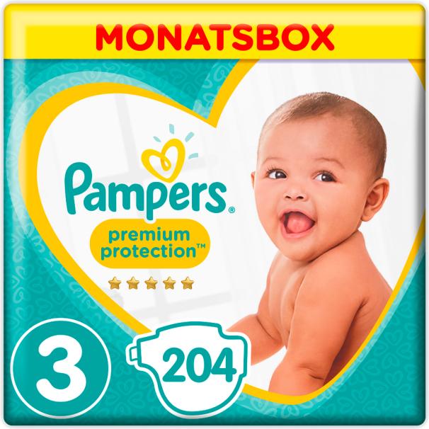 Immagine prodotto Pampers Premium Protection (Dimensione 3, Pacco mensile, 204 Pezzo/i)
