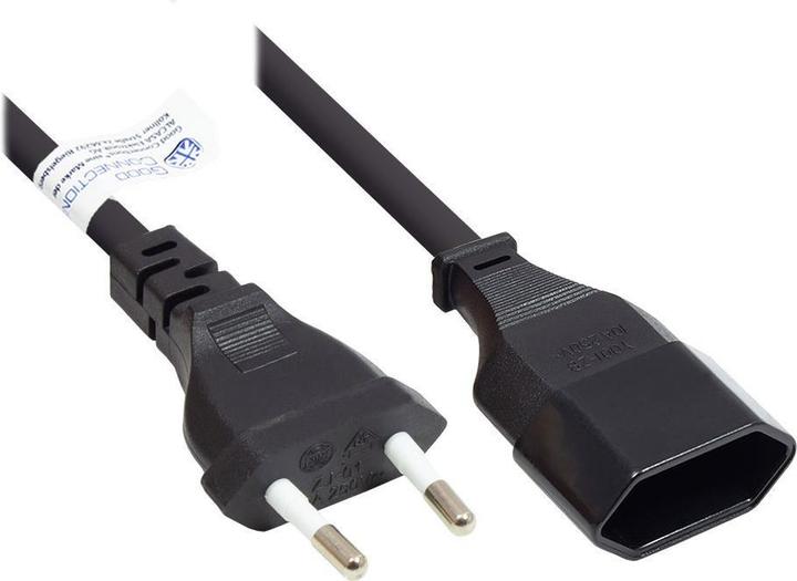 Productafbeelding Good Connections Euro-verlengstuk Euro-stekker type C (recht) naar Euro-stopcontact (recht), zwart, 0,75 mm², 5 m, ® (5 m)