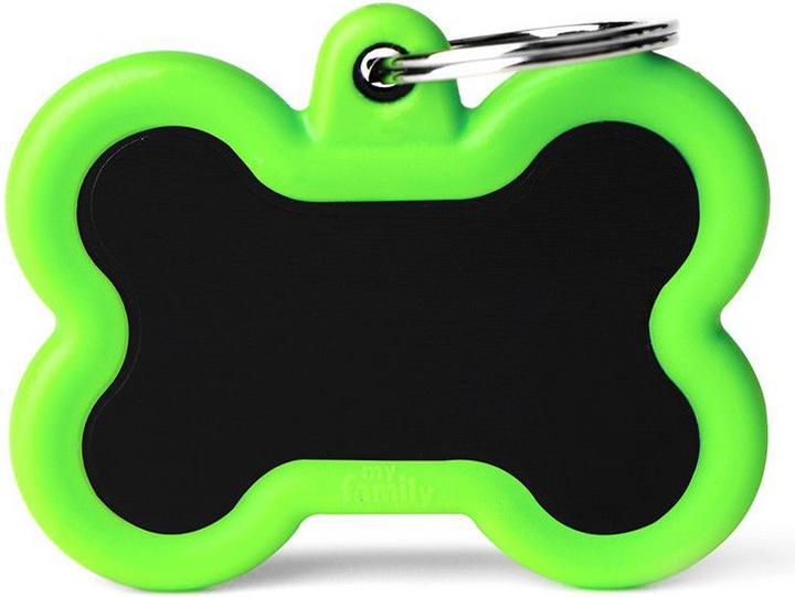 Produktbild Myfamily Black Bone Alu ID-Hundetag grün, 4.1x3.3cm (1 Stk) (L, Hund)