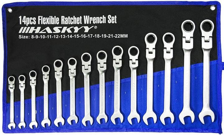 Produktbild Haskyy Gelenk-Ratschenschlüssel 14-Tlg Set