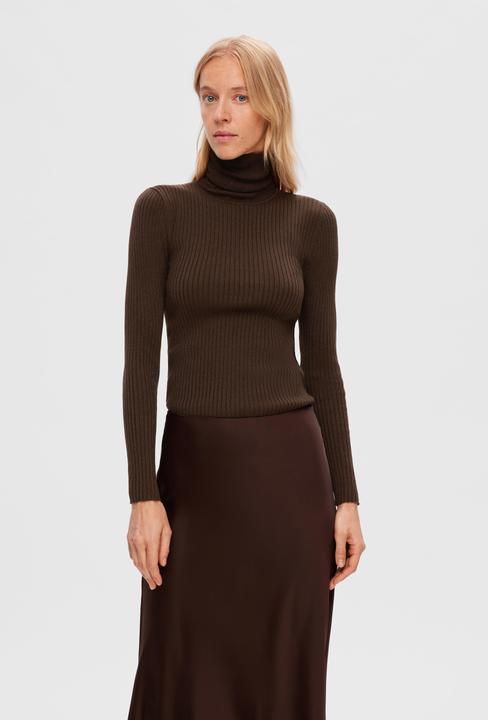 Image du produit Selected Femme Pull à col roulé côtelé pailleté (L)