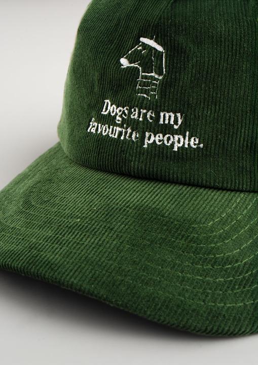 Actual product image Plakativ «Dogs are my favourite people» Corduroy Cap Olive