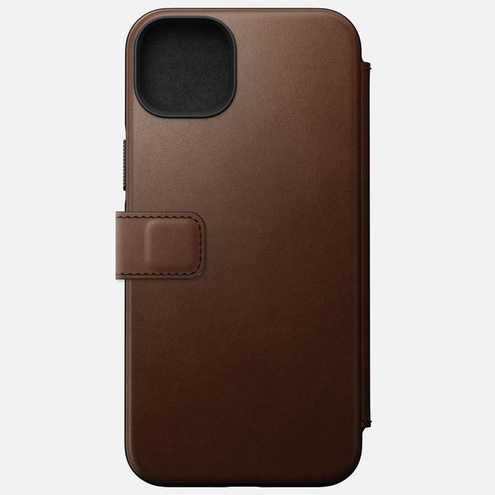 Actual product image Nomad Book Cover Modern Leather Folio iPhone 14 Plus Brown (Apple iPhone 14 Plus)