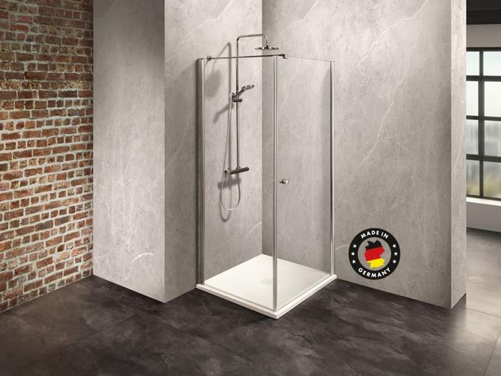 Actual product image Dusbad Shower cubicle/shower enclosure Vital 2 hinged door right + shower screen left (combination) (75 cm, 75 cm)