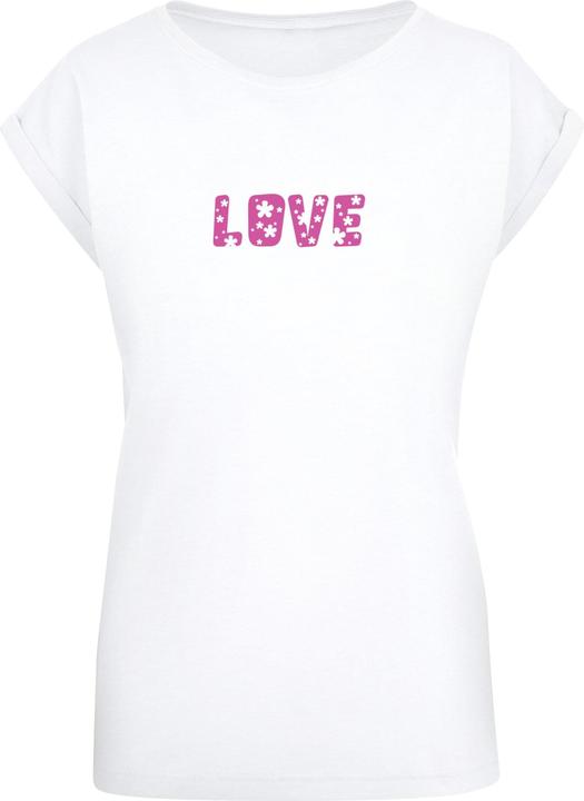Actual product image Merchcode Ladies Valentines Day - Flowers Love Extended Shoulder Tee - 116799 (XXL)