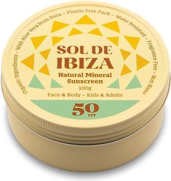 Image du produit Sol de Ibiza Crème solaire minérale naturelle sans plastique SPF50 (Crème solaire, SPF 50, 100 g)