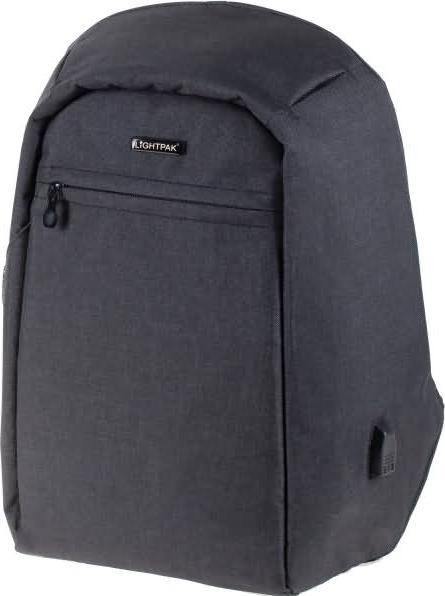Produktbild Lightpak Rucksack SAFEPAK, mit USB-Ladeport, anthrazit Polyester, gepolsterter Rücken, Trolleyband